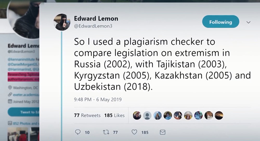 Американский эксперт: Таджикистан скопировал 56% антиэкстремистких законов у России